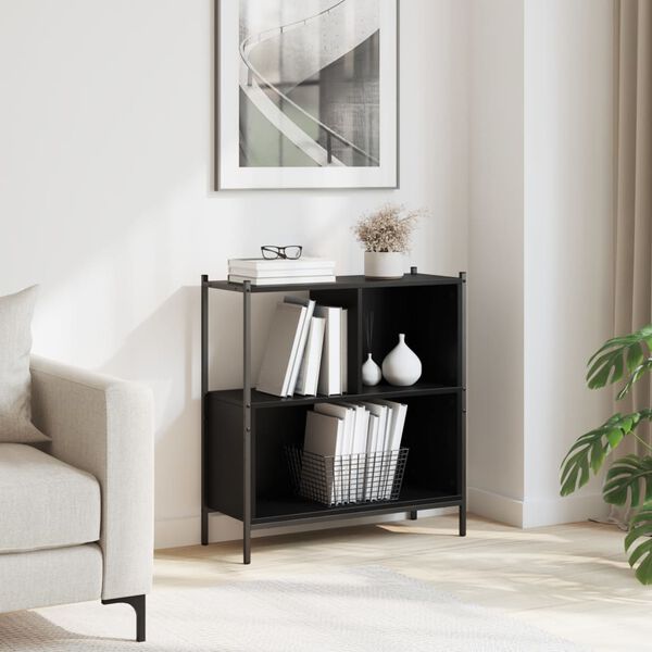 vidaXL Regal za knjige crni 72 x 28 x 77,5 cm od konstruiranog drva