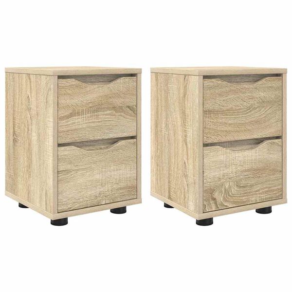 vidaXL Noćni ormarići s ladicama 2 pcs Sonoma hrast 30,5 x 30 x 43 cm