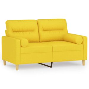 vidaXL Dvosjed s ukrasnim jastucima svjetložuti 120 cm od tkanine