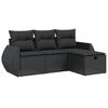 vidaXL 4-dijelni set vrtnih sofa od poliratana s jastucima crni