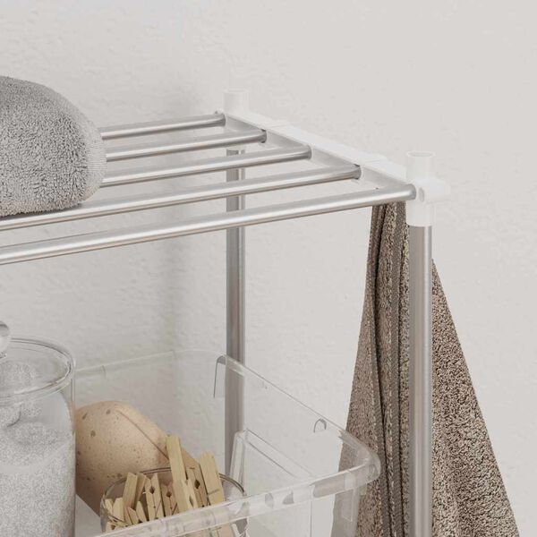 vidaXL Polica za perilicu rublja Bijelo 70 x 27 x 136 cm Aluminij