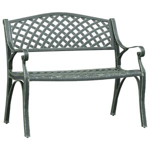 vidaXL Vrtna klupa 102 cm od lijevanog aluminija zelena