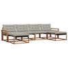 vidaXL Set vanjskih sofa 6 kom. Prirodna i svijetlo siva