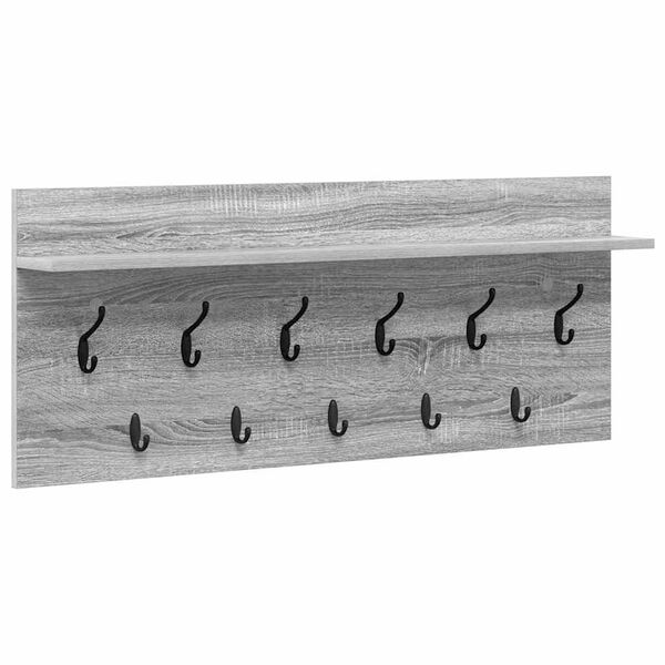 vidaXL Vješalica za kapute na zidu Zidne Siva Sonoma 100 x 40 x 12 cm