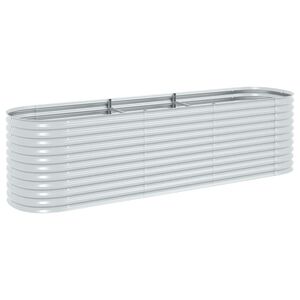vidaXL Vrtna sadilica od pocinčanog čelika 320 x 80 x 81 cm srebrna