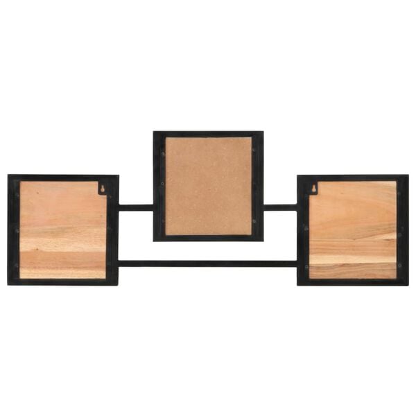 vidaXL Zidni stalak za kapute 90 x 1 x 35 cm od drva bagrema i željeza