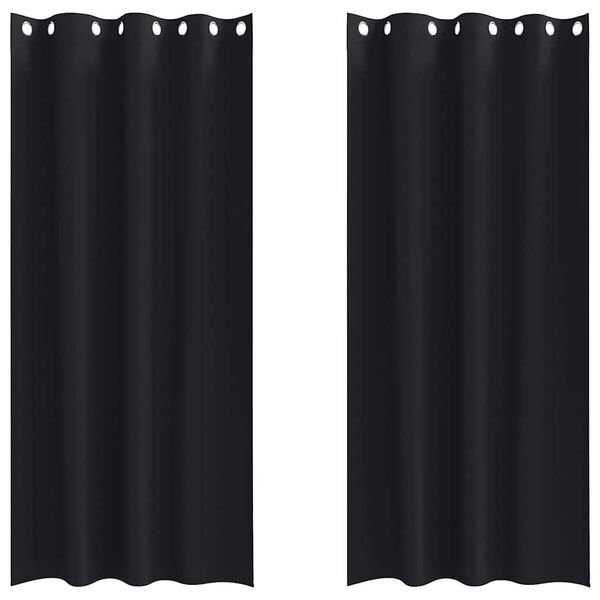 vidaXL Zavjese za blackout s prstenovima 2 pcs Crna 245 x 140 cm