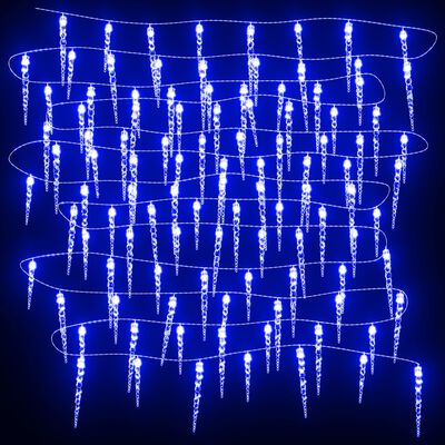 vidaXL Božićne lampice u obliku siga 100 kom plave akrilne