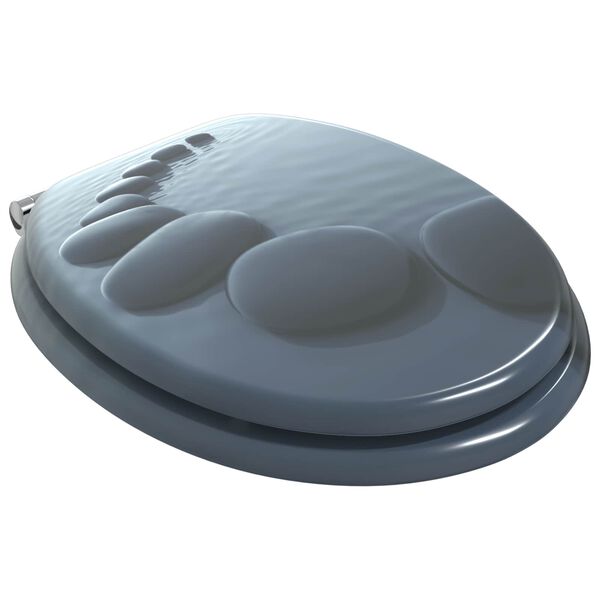 vidaXL Toaletna sjedala s mekim zatvaranjem Sivi 44 x 38 cm MDF ploča