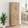 vidaXL Highboard Umjetnički hrast 69,5 x 34 x 180 cm Konstruirano drvo