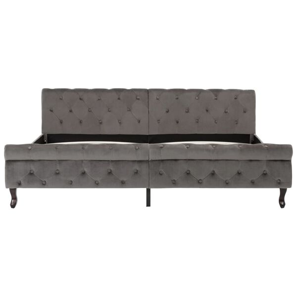 vidaXL Okvir kreveta sivi baršunasti 200 x 200 cm