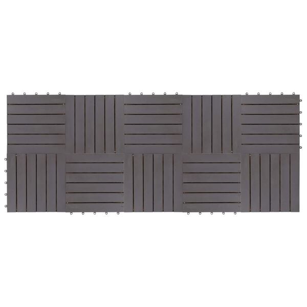vidaXL Pločice za decking 10 pcs Sivi 30 x 30 cm Acacijsko drvo