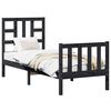 vidaXL Okvir kreveta s uzglavljem crni jednokrevetni masivno drvo