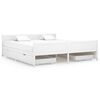 vidaXL Okvir za krevet s 4 ladice bijeli 180 x 200 cm masivna borovina