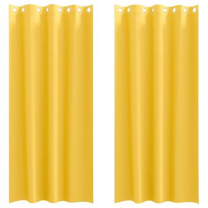 vidaXL Zavjese za blackout s prstenovima 2 pcs Žuta 245 x 140 cm
