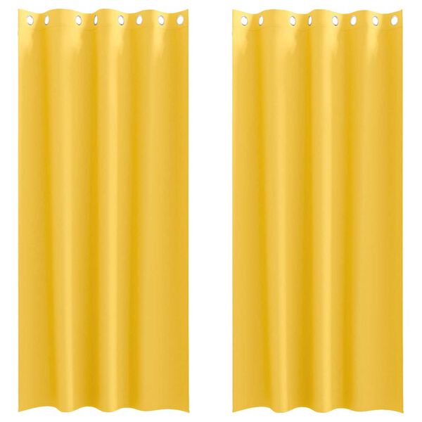 vidaXL Zavjese za blackout s prstenovima 2 pcs Žuta 245 x 140 cm