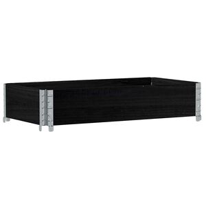 vidaXL Vrtna sadilica crna 100x50 cm od masivne borovine