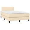 vidaXL Krevet box spring s madracem krem 120 x 190 cm od tkanine
