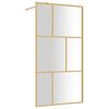 vidaXL Stijenka za walk-in tu&scaron; sa staklom ESG zlatna 115 x 195 cm