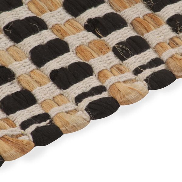 vidaXL Ručno tkani set kupaonskih otirača juta i tkanina crni/prirodni