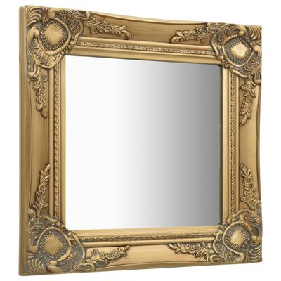 vidaXL Zidno ogledalo u baroknom stilu 40 x 40 cm zlatno