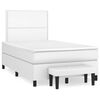 vidaXL Krevet box spring s madracem bijeli 120x190 cm od umjetne kože