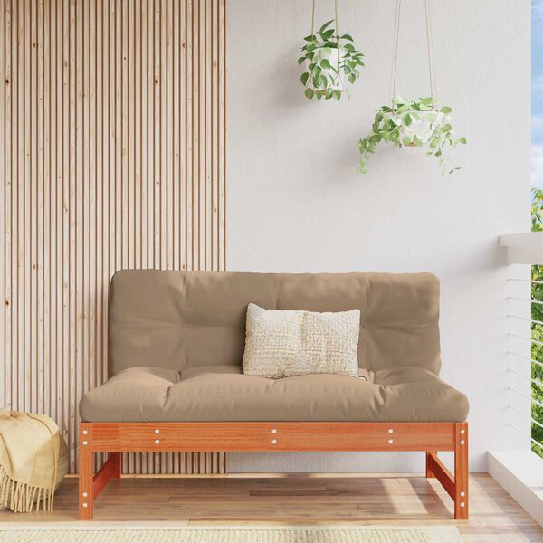 vidaXL Srednji kauč za vrt Masivna borovina Vosak Smeđa