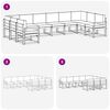 vidaXL Set vanjskih sofa s jastukom 10 pcs Prirodna i svijetlo siva