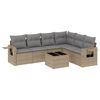 vidaXL 7-dijelni set vrtnih sofa od poliratana s jastucima bež
