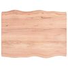 vidaXL Stolna ploča svjetlosmeđa 80x60x(2-6) cm obrađena hrastovina