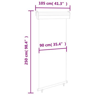 vidaXL Balkonska bočna tenda 105 x 250 cm smeđa