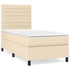 vidaXL Krevet s oprugama i madracem krem 90 x 200 cm od tkanine