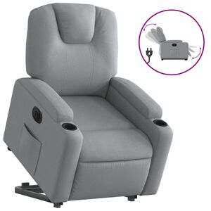 vidaXL Električni naslonjač na podizanje svjetlosivi od tkanine