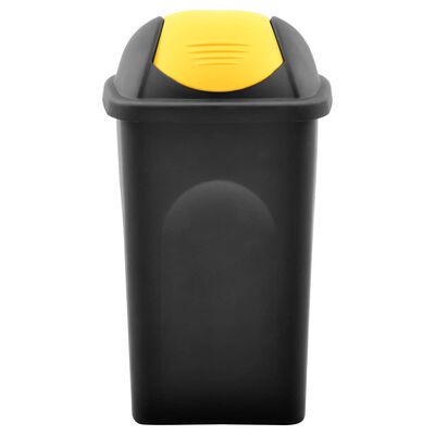 vidaXL Kanta za smeće s ljuljajućim poklopcem 60 L crno-žuta