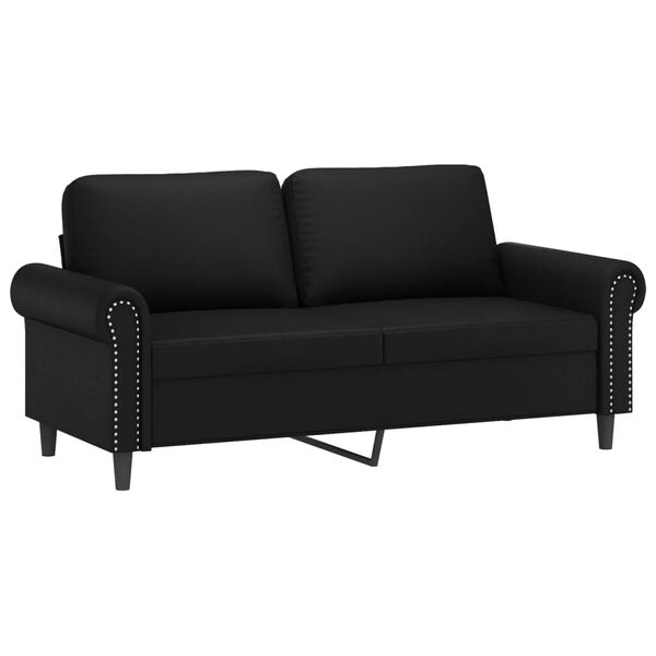vidaXL 2-dijelni set sofa s jastucima crni od umjetne kože