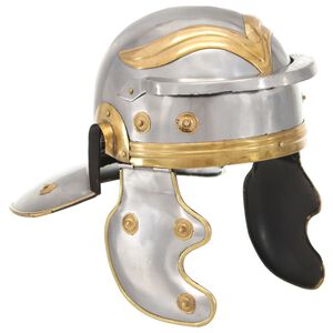 vidaXL Antikna replika rimske vojničke kacige za LARP srebrna čelična