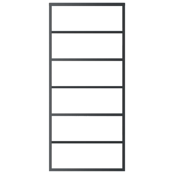 vidaXL Klizna vrata s priborom ESG staklo i aluminij 90 x 205 cm