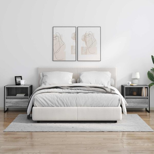 vidaXL Noćni ormarić Siva Sonoma 50 x 39,5 x 50 cm Konstruirano drvo