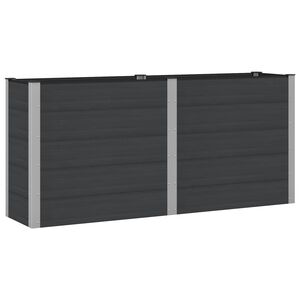 vidaXL Povi&scaron;ena vrtna gredica Crna 200 x 50 x 91 cm alu.