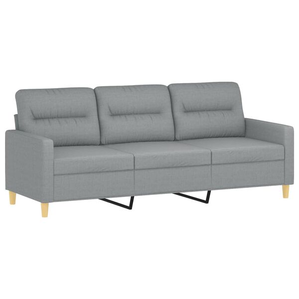 vidaXL 3-dijelni set sofa s jastucima svjetlosivi od tkanine