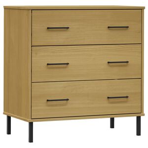 vidaXL Komoda s 3 ladice smeđa 77 x 40 x 79,5 cm od masivnog drva OSLO