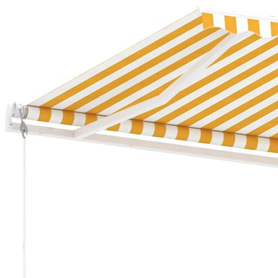 vidaXL Automatska tenda sa senzorom LED 400x300 cm žuto-bijela