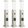 vidaXL Stupić sa senzorom i utičnicom 3 kom 50 cm nehrđajući čelik IP44