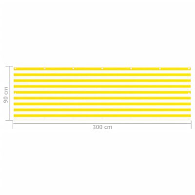 vidaXL Balkonski zastor žuto-bijeli 90 x 300 cm HDPE