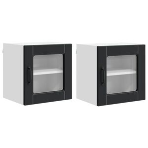 vidaXL Ploča za perilicu posuđa s policom 2 pcs Crna 40 x 31 x 40 cm