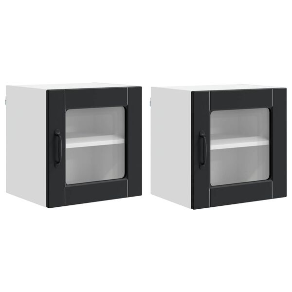 vidaXL Kuhinjski ormarić 2 pcs Crna 40 x 31 x 40 cm Konstruirano drvo
