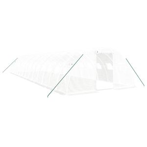 vidaXL Staklenik s čeličnim okvirom bijeli 56 m&sup2; 14 x 4 x 2 m