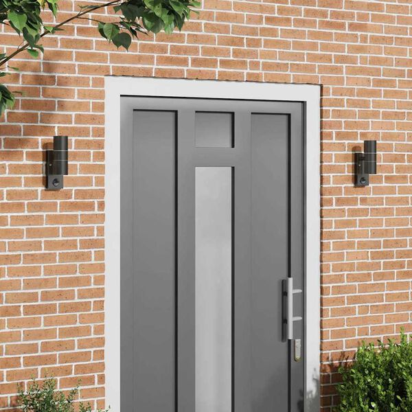 vidaXL Vanjske zidne svjetiljke 2 pcs Crna 7 x 10 x 22 cm