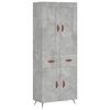 vidaXL Visoka komoda siva betona 69,5x34x180 cm od konstruiranog drva