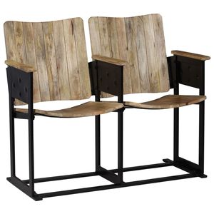 vidaXL Klupa s 2 sjedala od masivnog drva manga i čelika